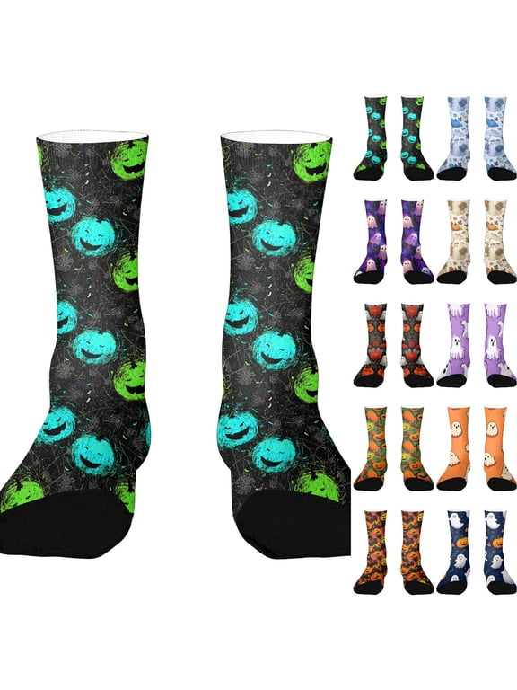 Halloween Socks for Women Novelty Funny Crew Witch Bat Cotton Warm Winter Sock
