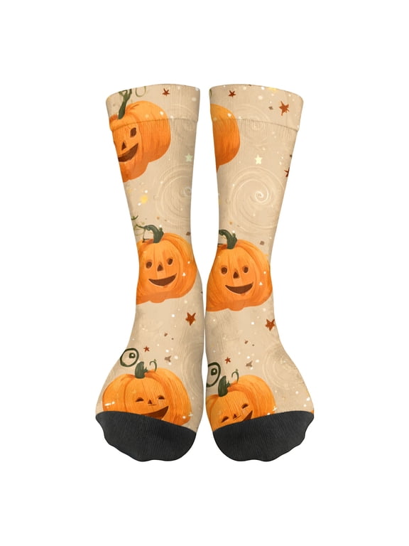 Halloween Socks for Women and Men Cute Pumpkin Ghost Pattern Crew Socks Spook Summer Fall Halloween Gifts