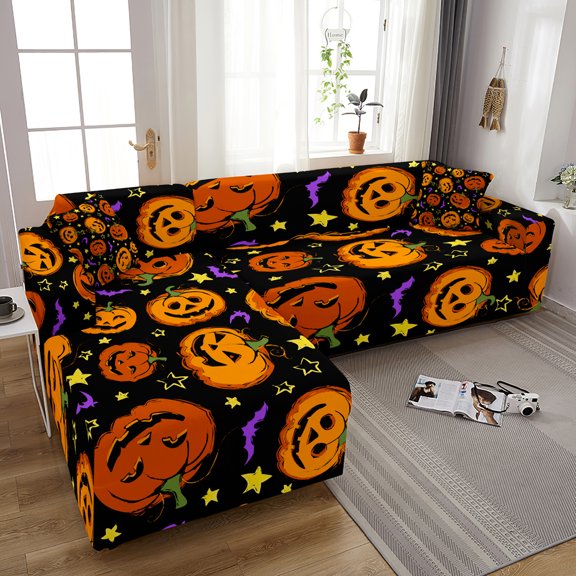 Halloween Sofa Cover Slipcovers Elastic All-Inclusive Couch Cover for Living Room Sofa Case 1/2/3/4 Seater Fundas Sofa