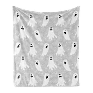  Ke1Clo Ghost Plush Blanket, Double-Sided Spooktacular