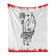 thumbnail image 1 of Halloween Soft Flannel Fleece Blanket, Monochrome Sketch Witch Hand with Eye Broomstick Spiders Blood Drops, Cozy Plush for Indoor and Outdoor Use, 50" x 70", Charcoal Grey Vermilion, by Ambesonne, 1 of 6