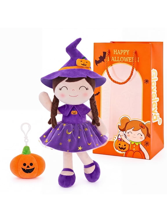 Halloween Soft Plush Doll, 3-Piece Halloween Set, Witch doll, Gift Bag, 16"