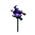 thumbnail image 1 of Halloween Solar Garden Lights, Flying Witch Stake Lamp Outdoor Waterproof Auto On/Off Purple LED Yard Decor for Lawn Pathway Party Resin, 1 of 7