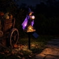 thumbnail image 1 of Halloween Solar Garden Lights, Witch Crystal Ball Stake Light, Auto On/Off Waterproof Outdoor Decor for Yard Pathway Lawn Patio, Resin, 1 of 8