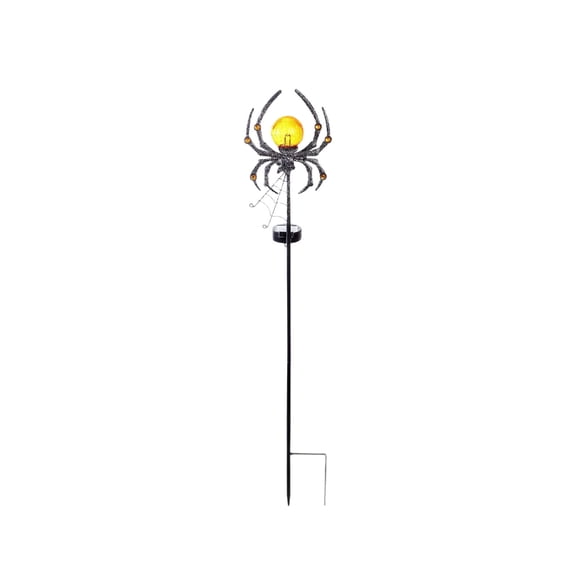 Halloween Solar Garden Stake Light,Metal Waterproof Spider Shape Stake with Lantern for Outdoor Yard Lawn Holiday Decor
