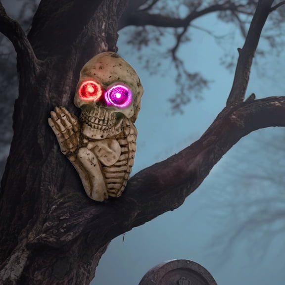Halloween Solar Lights Outdoor Haunted Skeleton Decor Skull Tree & Graveyard, Garden, Pathway, Porch Party Decoration