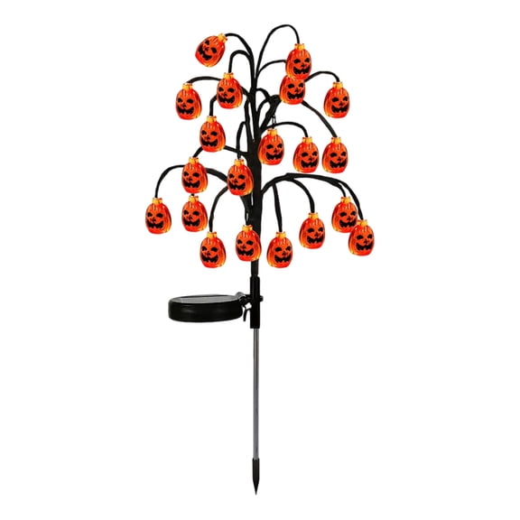 Halloween Solar Powered Garden Stake Lights, Outdoor Decorative Waterproof Pumpkin Spider Ghost LED Lights for Yard Pathway Lawn Garden Decor Use