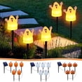 thumbnail image 1 of Halloween Solar Pumpkin Ghost Ground Stake Light Set, 1 to 5 Spooky LED Pathway Lights, Waterproof Outdoor Ambient Lamp for Patio Yard Garden Lawn Halloween Holiday Decor, A, 1 of 9