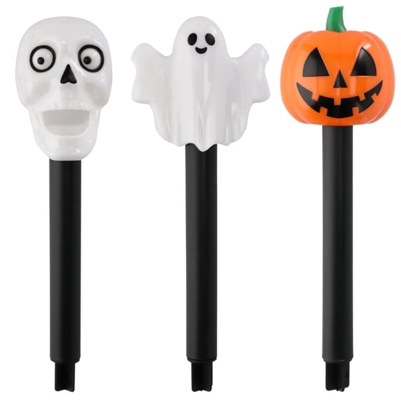 Halloween Solar Stake Lights 13Inches Squash Skeleton Skull Witching Hour Illumination Ghostly Garden Guardian Haunted Glow Frightfully Fun Glowing Ghouls Spine-Chilling Power Your Moonlight Pack of 3