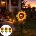 thumbnail image 1 of Halloween Solar Sunflower Skull Stake Light, Spooky LED Skull Flower Pathway Light, Halloween Solar Garden Stake Light with LED Skull Flower, 3pc, 60*25cm, 1 of 6