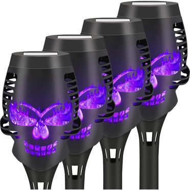 Outdoor Solar Garden Lights, 8 Packs Solar Tiki Torch Lights with ...