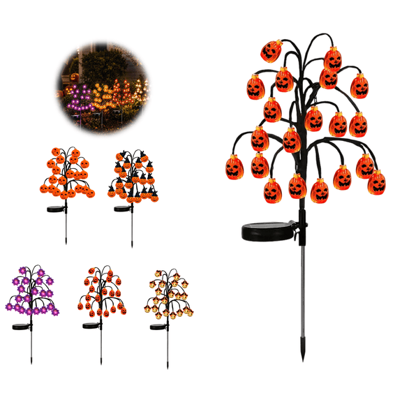 Halloween Solar Tree Stump Light, 26-Inch Outdoor Branch Garden Lamp, Waterproof Auto On/Off Decorative Tree Light for Yard, Pathway, Patio & Lawn(D-Style)