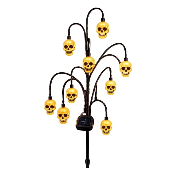 Halloween Solar Tree Stump Light, Vintage Glass Solar Pathway Stake Light, Rustic Fall Porch Patio Magical Glowing Outdoor Landscape Decor