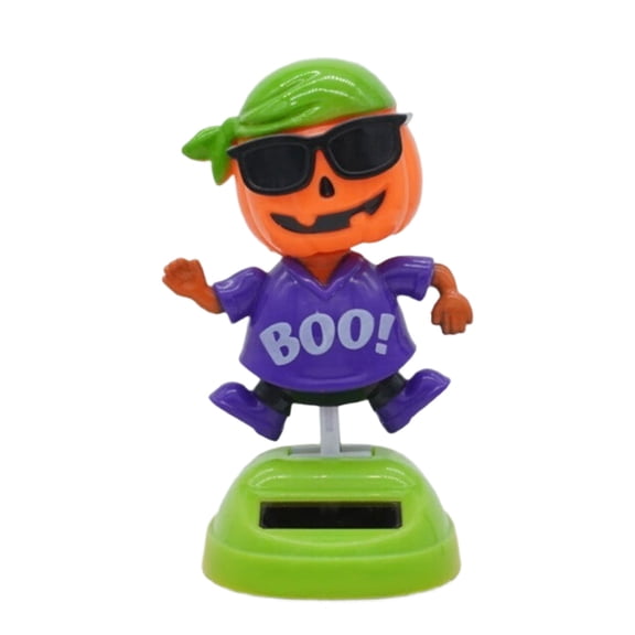 Halloween Solars Powered Dancing Toy Pumpkins Witches Car Shaking Head Dancer Doll Halloween Toy Figurine Desk Decors