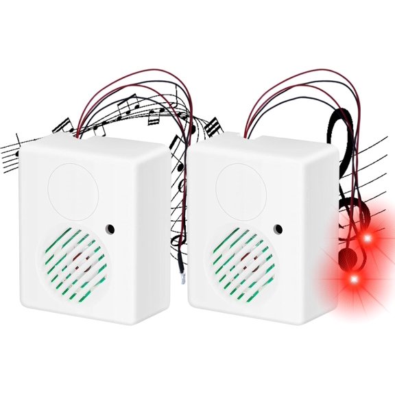 Halloween Sound Effects Box with LED Light, Dual Sensor Voice Activated Horror Sound Prop for Haunted House and Party.