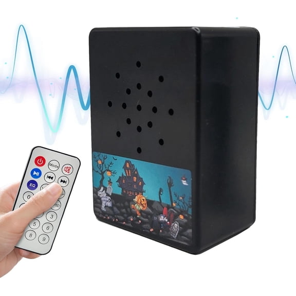 Halloween Sounds Maker Outside,30+ Scary Funny Novelty Sound Box, Motion Activated Speaker Outdoor Haunted House Trick or Screaming Noise Effect Player Prop Decoration Accessory
