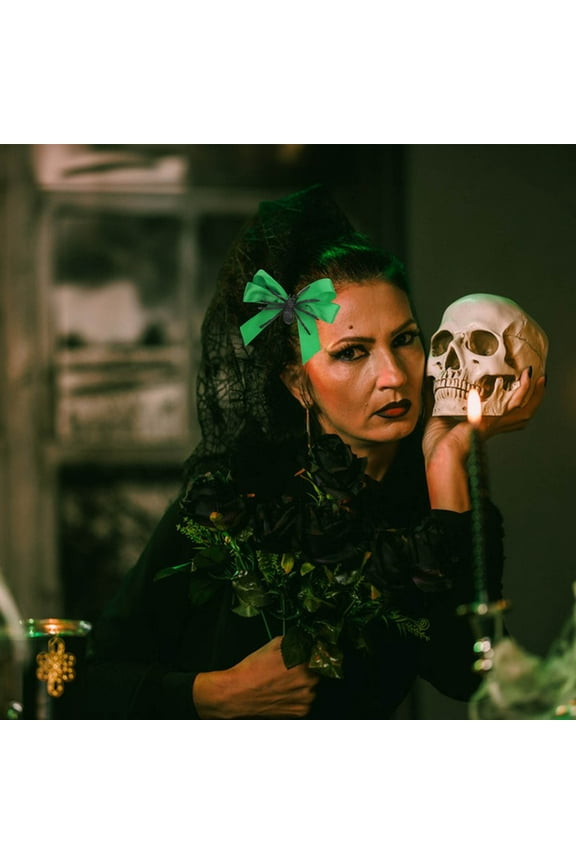 Halloween Special! Fwttom Hair Clips - Halloween Hair Accessories with Creepy Cute Webs Design, Gothic Spider Bow Hair Bows for Women Girls Costume or Halloween Party