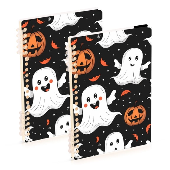 Halloween Specters Bats Pumpkins Cartoon Notebook Detachable Coil Notebook Diary Plan Book A5 Size 60 Pages 1 Pack