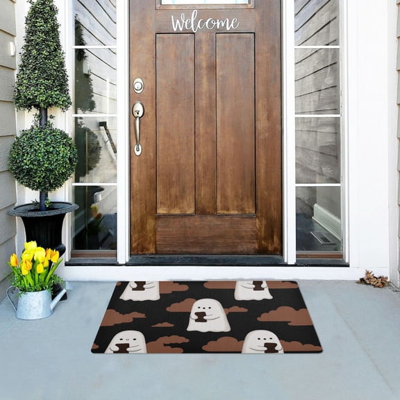 Halloween Specters Eating Chocolates Clouds Doormats Welcome Mats Gate Pads Entryway Outdoor 32" x 20"