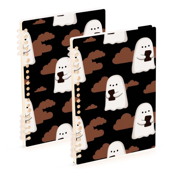 Halloween Specters Eating Chocolates Clouds Notebook Detachable Coil Notebook Diary Plan Book A5 Size 60 Pages 1 Pack