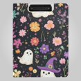 thumbnail image 1 of Halloween Specters Pumpkins Flowers Crayon Painting Foldable Binder Folder Clipboard with Pen Slot Double Clips A4 Size File Storage, 1 of 8