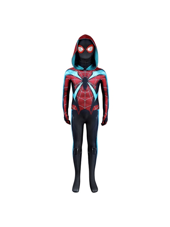 Halloween Spide Cosplay Costume, Dark Red Style Halloween Costume Set, Classic Hero Cosplay Costume Zentai Full Body Jumpsuit, Halloween Fancy Dress Outfit - Jumpsuit + Mask, XXL
