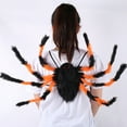 thumbnail image 1 of Halloween Spider Backpack, 35.43" Furry Spider Costume Bag, Giant Fake Spider Prop, Spider Candy Pouch, Scary Spider Accessory, Spider Backpack, Storage Pouch for Party Indoor Outdoor Decorations, 1 of 5
