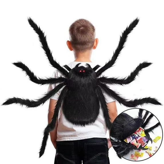 Halloween Spider Backpack for Men Women, Spider Costume Hairy Backpack