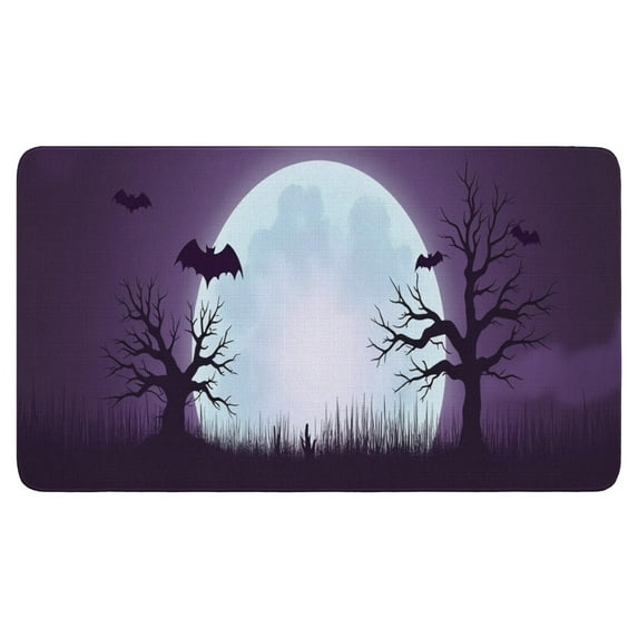 Halloween Spider Bat Doormat,Durable Absorbent Floor Entryway Rug 17x30 Inch Ghost Boo Spooky Floor Mat for Winter Holiday Home Kitchen