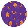 thumbnail image 1 of Purple Halloween Pumpkins Bats and Spiders Round Fitted Tablecloth with Elastic Edge,Dining Table Cover Waterproof,Outdoor Round Tablecloth for Camping,Dining,Indoor and Outdoor, 1 of 7