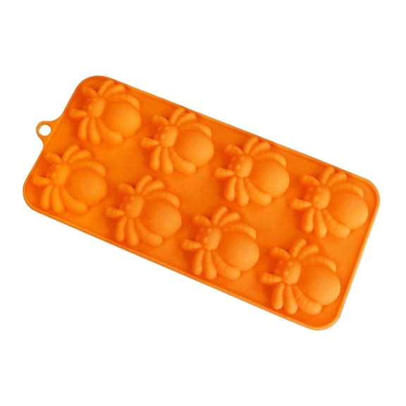 Halloween Spider Chocolate Mold 8 Cavity Silicone Spiders Shape Baking Soap Molds For Halloween Festival Candy Cookie Cake Cupcake Decoration Diy Accessories 8.9"X4" Utility Home Decor