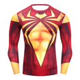 thumbnail image 1 of Halloween Spider Cosplay Costume Long Sleeve T-Shirts Crewneck Graphic Pullover Gym Shirt Red L, 1 of 5