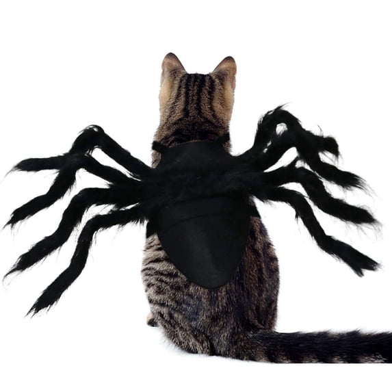 Halloween Spider Costume for Dog Cat - Cosplay Pet Outfit with Adjustable Velcro for Small Medium Dogs Cats(Black,M)