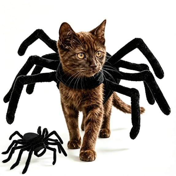 Halloween Spider Costume for Dogs & Cats, Cat Halloween Costumes Halloween Decor, Adjustable Spider Halloween Party Decoration for Dogs, Cats