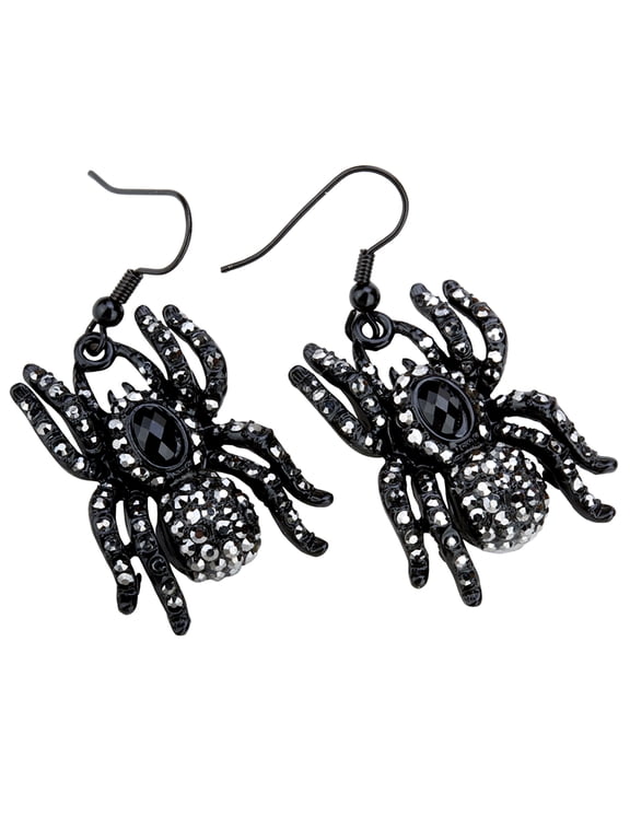 Halloween Spider Dangle Earrings for Women Crystal Hypoallergenic Jewelry