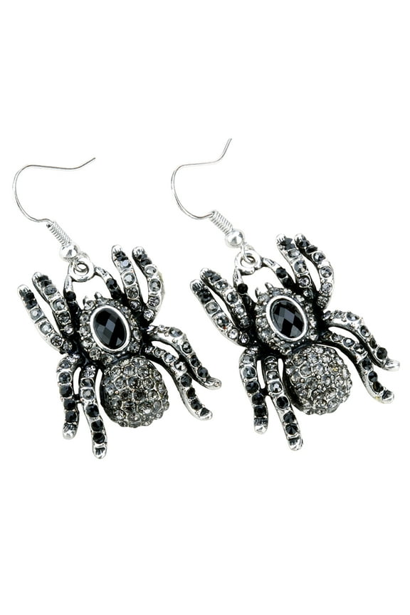 Halloween Spider Dangle Earrings for Women Crystal Hypoallergenic Jewelry