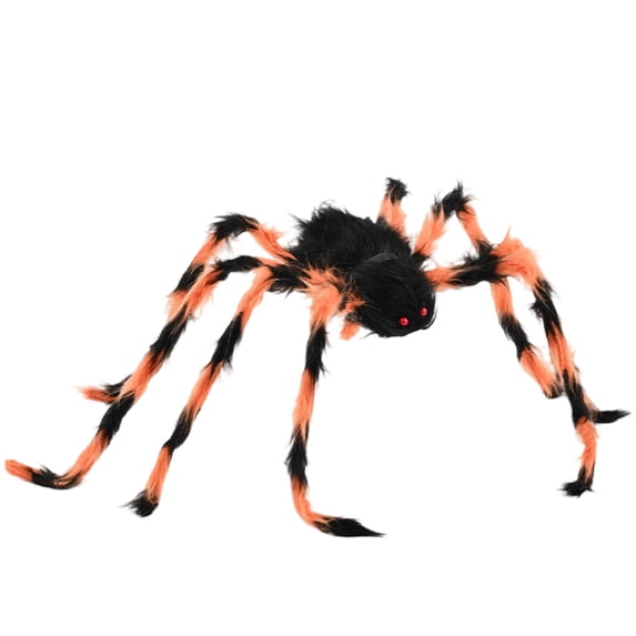 Halloween Spider Decoration, 30 Inch Colorblock Plush Halloween Large Hairy Spider Prop, Halloween Scary House Party Decor for Indoor Outdoor Setup