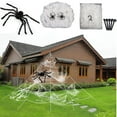 thumbnail image 1 of Halloween Spider Decoration Set Triangle Spider Web Stretch Cobweb Set for Outdoor Party Yard Decor, 1 of 8