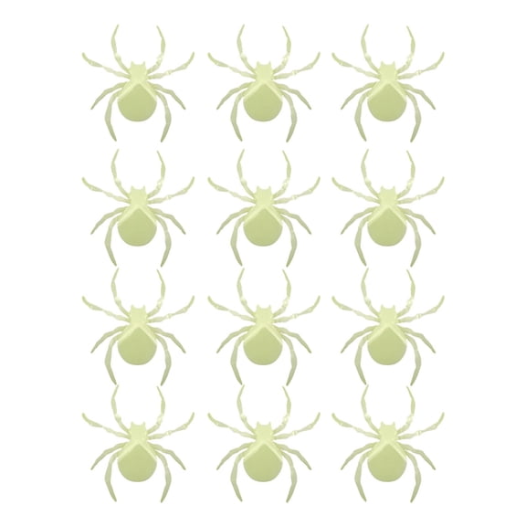 Halloween Spider Decorations - 12-48 PCS Glow in Dark Spiders, Scary Prank Props for Indoor/Outdoor Use, Waterproof Spiders for Windows, Doors & Party Displays