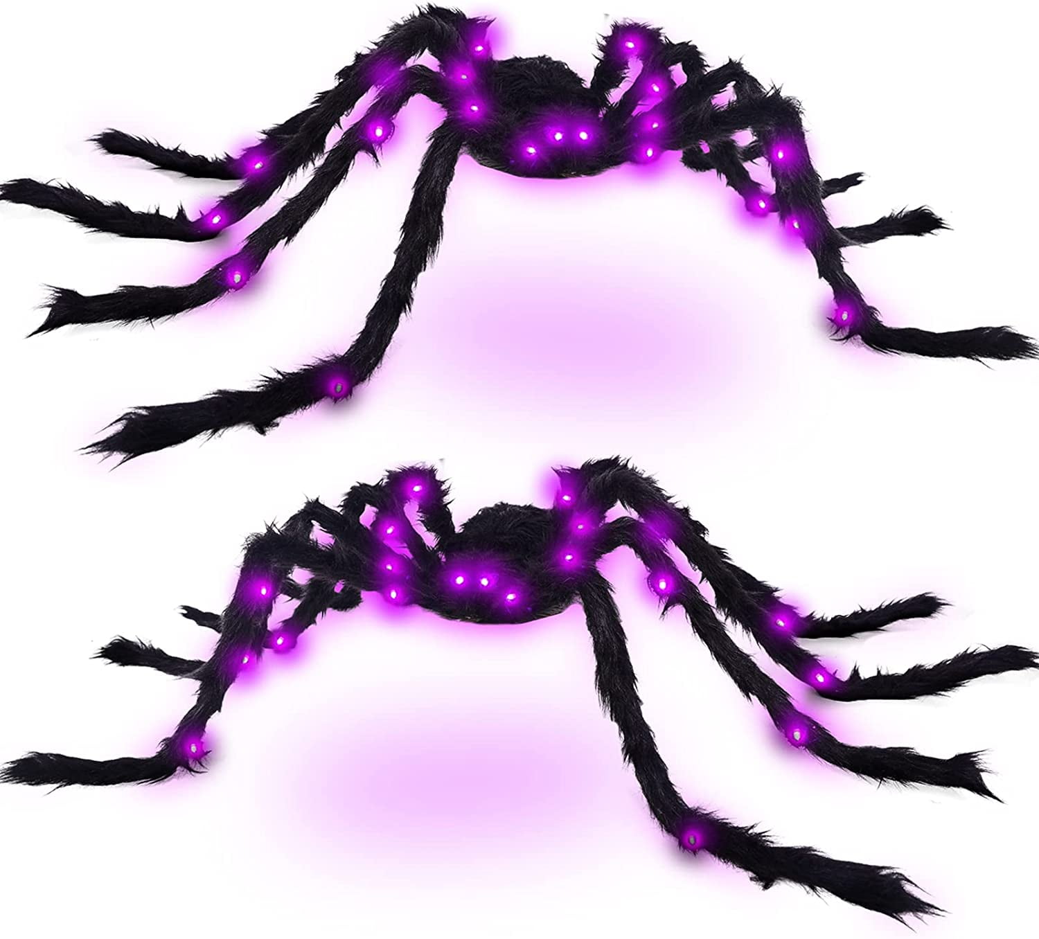 Halloween Spider Decorations 4ft Light Up Giant Spider(2 Pack) for