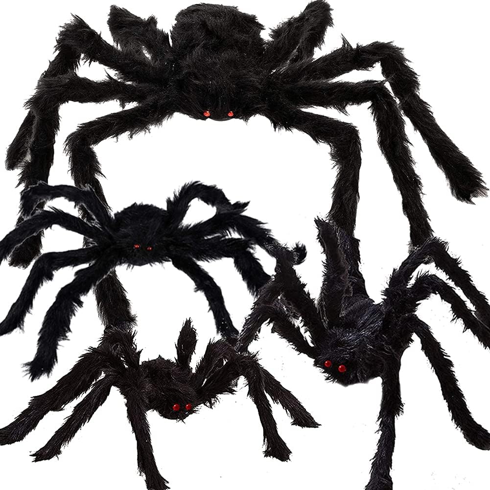 Halloween Spider Decorations,Halloween Realistic Hairy Spiders Set