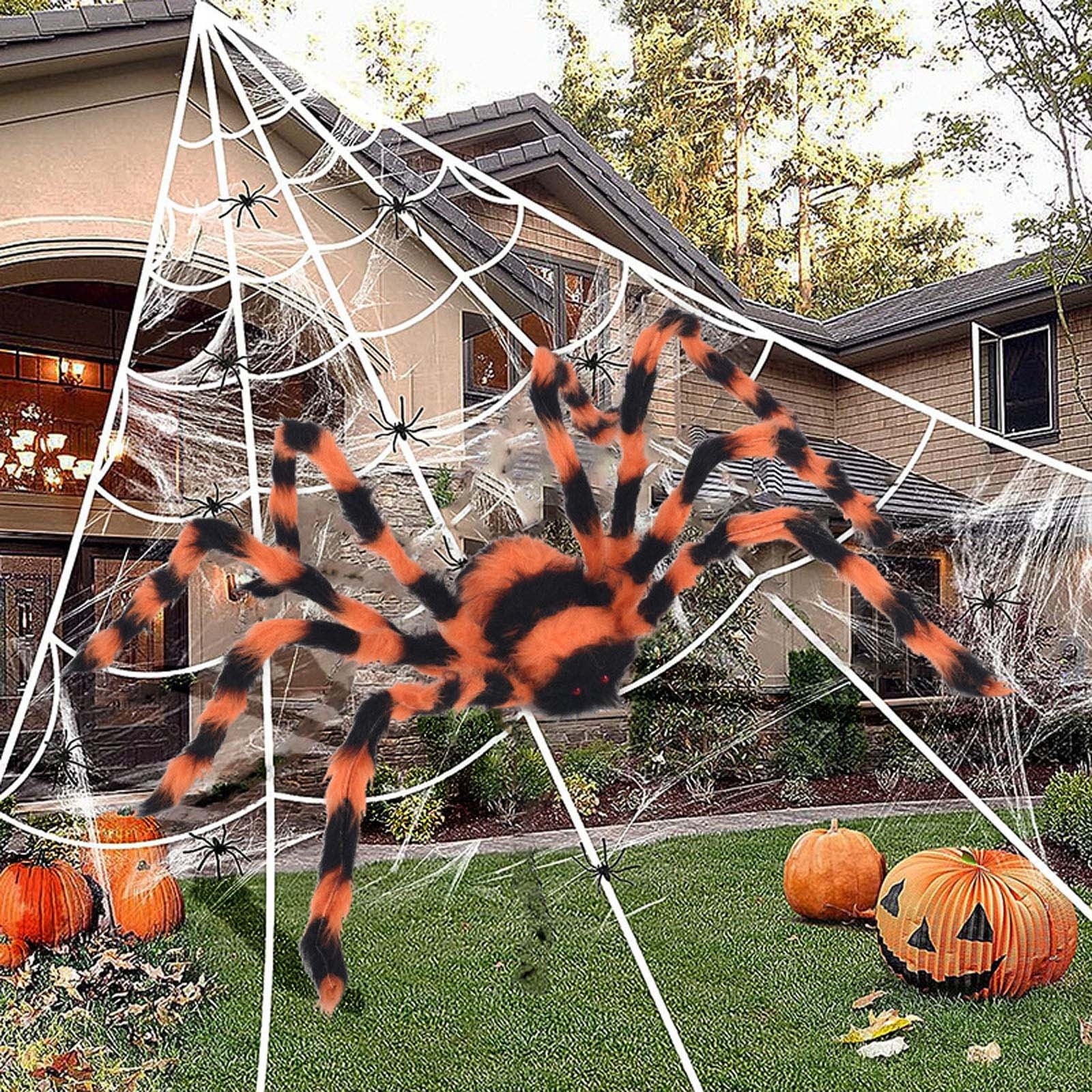 Halloween Spider Decorations,Realistic Colorful Hairy Giant Spider Set