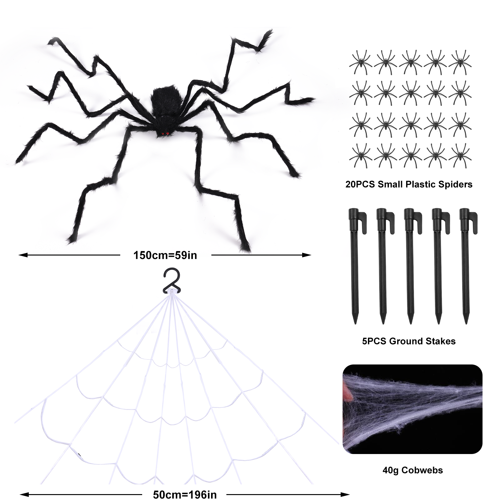 Halloween Spider Decorations Sets,Realistic Halloween Spider Props,Fake