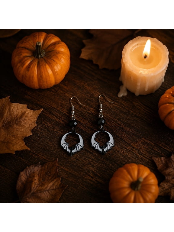 Halloween Spider Earrings, Dark Style Drop Earrings With Black Metal And Red Rhinestones, Gothic Dangle Accessory For Party And Daily Wear
