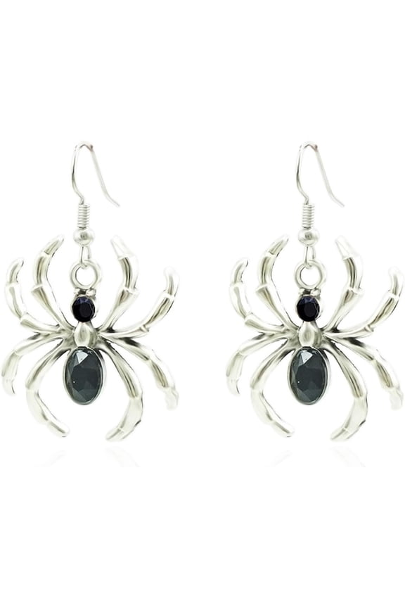 Halloween Spider Earrings Delicate Fashion Chic Halloween Gothic Colour Rhinestone Spider Web Drop Dangle Earrings for Women Halloween Accessory Jewelry Gifts