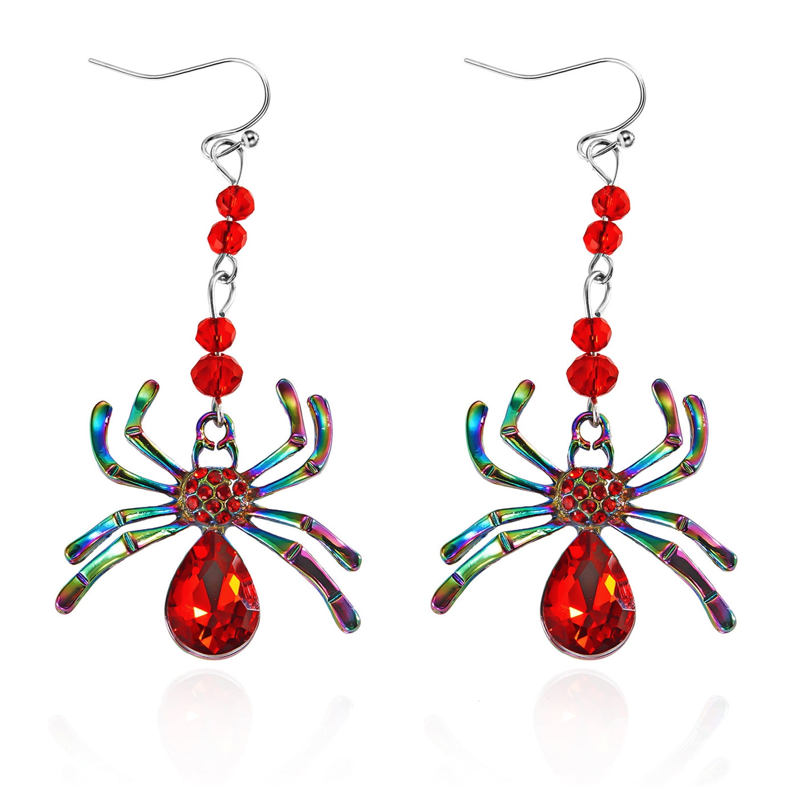Halloween Spider Earrings for Women Gothic Black Spider Dangle Drop