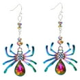 Halloween Spider Earrings for Women Gothic Black Spider Dangle Drop