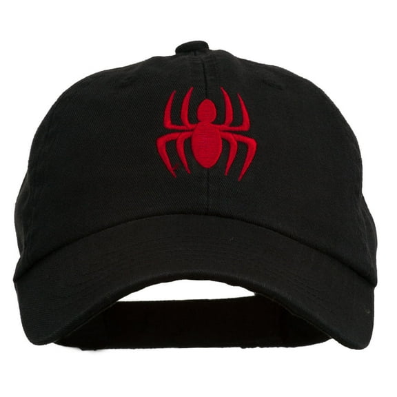 Halloween Spider Embroidered Pet Spun Washed Cap - Black OSFM