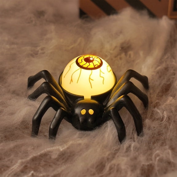 Halloween Spider Eye Light, LED Candle with Red Eyeball, Battery Operated Mood Decor, for Party Supplies and Pumpkin Theme Accents