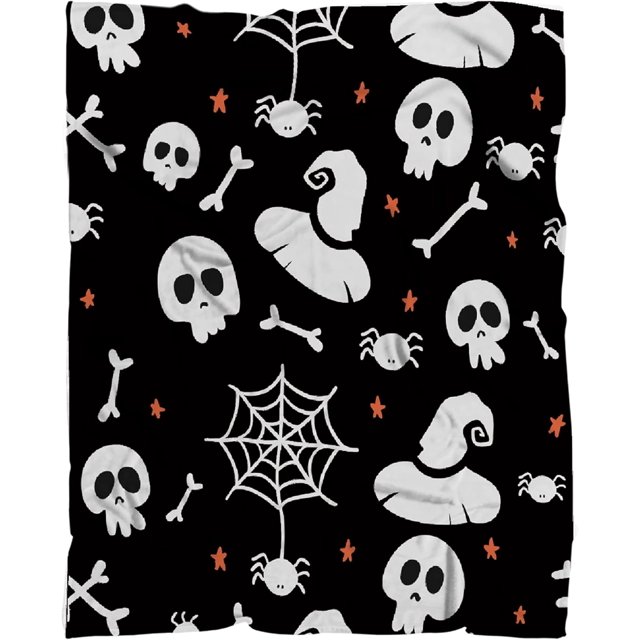 Halloween Spider Flannel Fleece Bed Blanket Throw Blankets Lightweight Cozy for Bedroom All